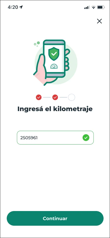 Validacion Kilometraje